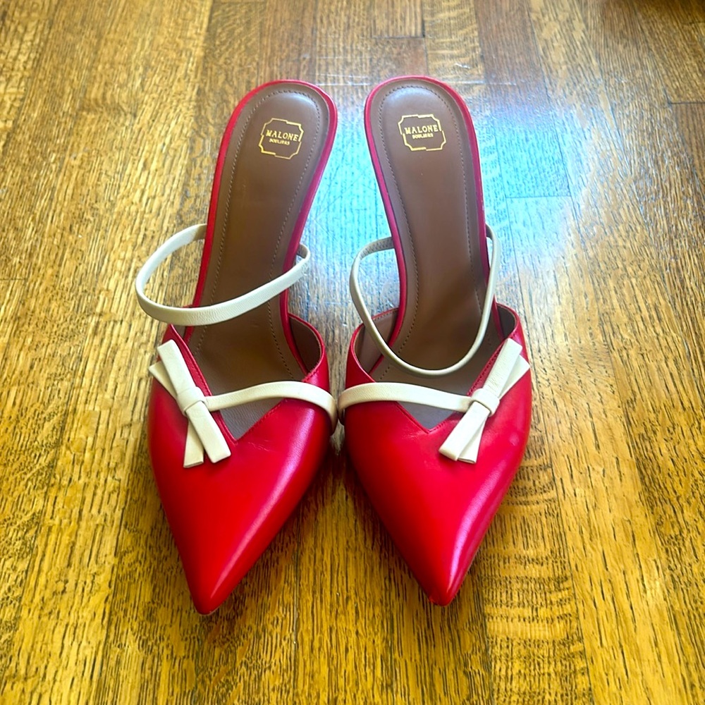 Malone Souliers heeled mules worn once